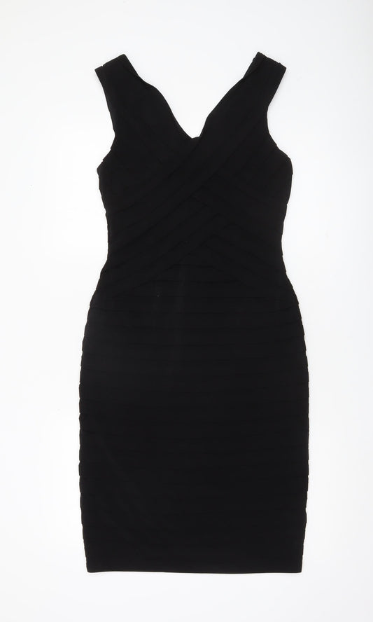 Additional front view of Principles Women’s Black, size UK 10, Bodycon Knee Length Sleeveless Dress