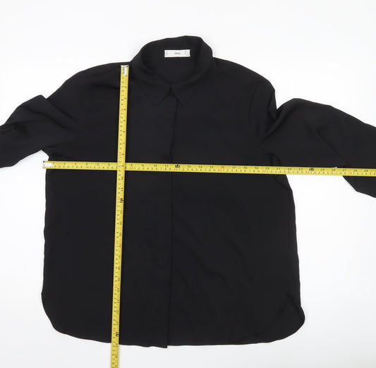 Womens UK Size 14 MNG Black Basic Blouse