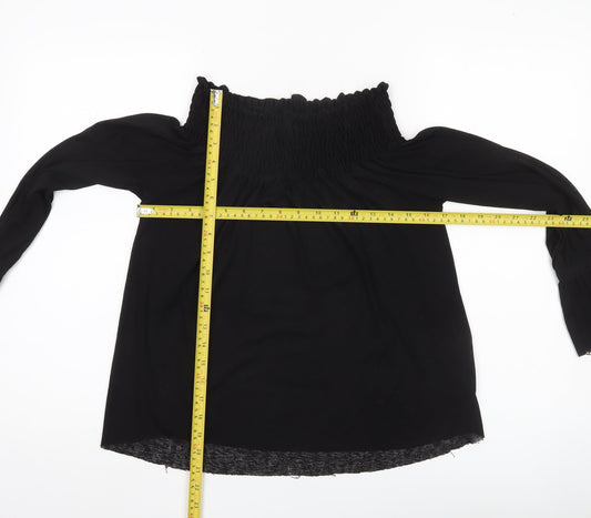 Womens UK Size 10 ASOS Black Tunic Blouse