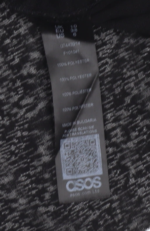 Womens UK Size 10 ASOS Black Tunic Blouse