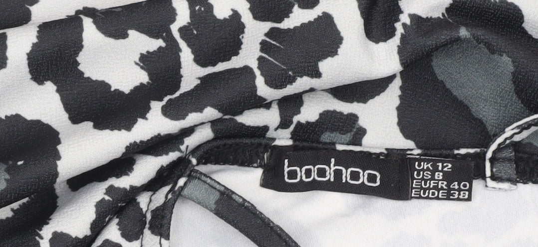 Boohoo Women’s Size 12 Leopard Print Bodycon Mini Dress