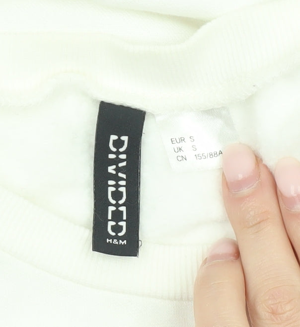 H&M Women’s Colourblock Fresno Sweatshirt White Green Purple Size S