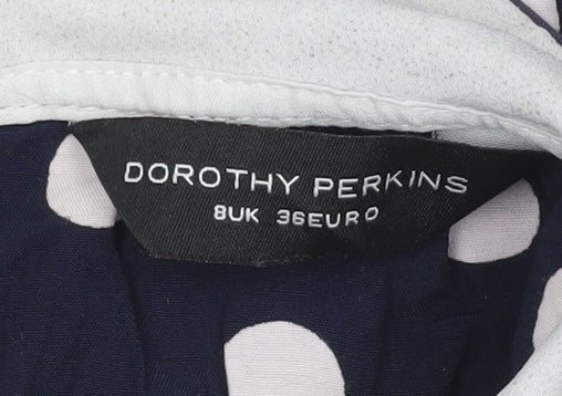 Womens UK Size 8 Dorothy Perkins Blue Classic Blouse
