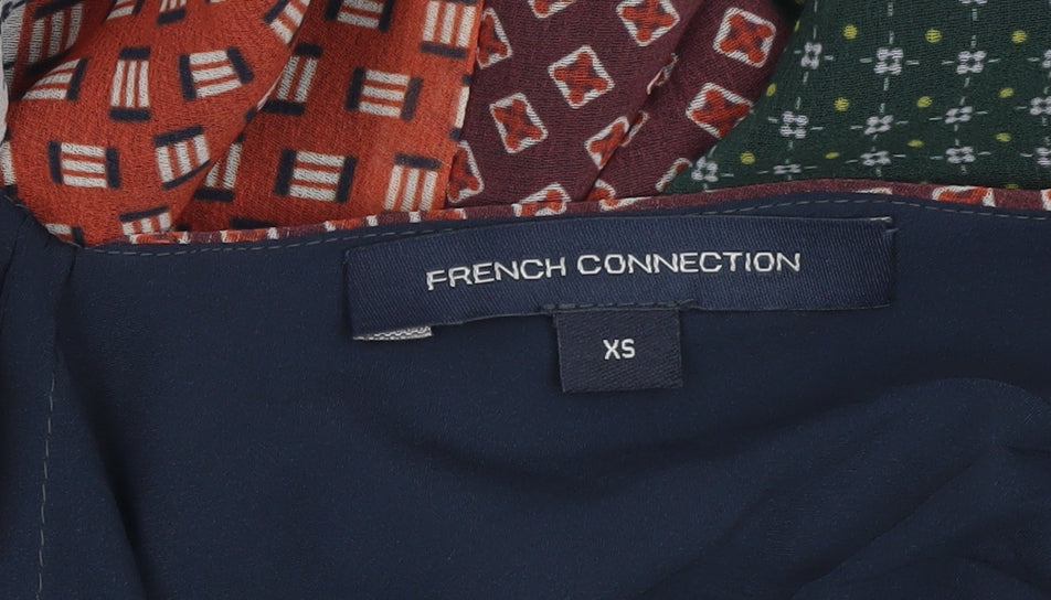 French Connection Womens Multicoloured XS Trapeze Swing Midi Dress