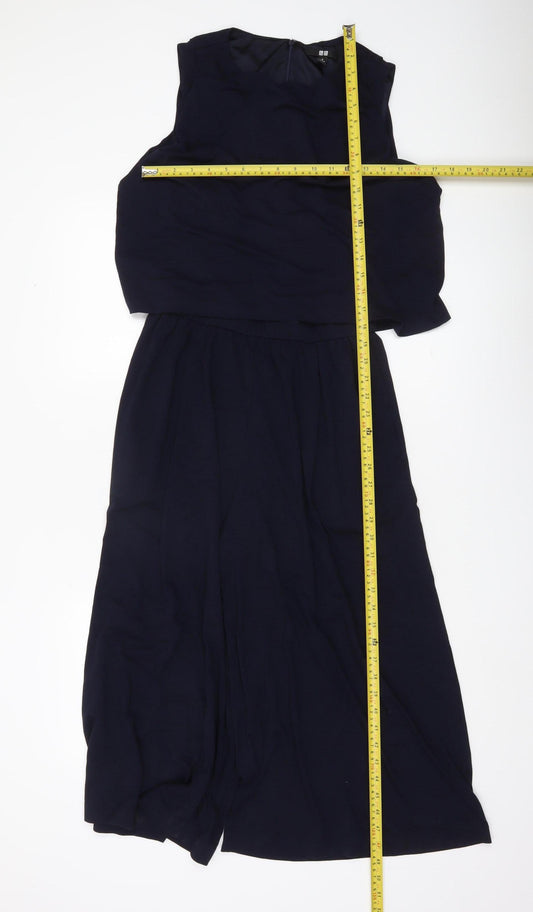 Uniqlo Women’s Blue Sleeveless Wide-Leg Jumpsuit Size M