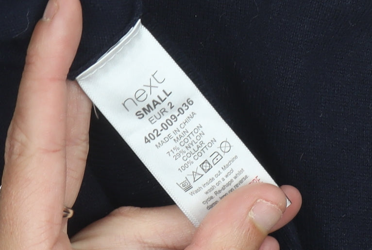 Next Men’s Blue Cotton Blend V-Neck Jumper Small