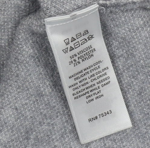 Cynthia Rowley Women’s Grey Knit Cardigan M Round Neck Long Sleeve