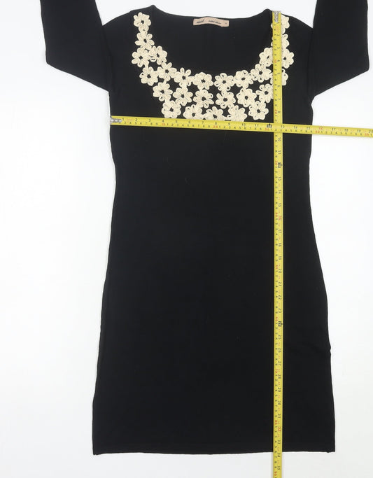 Next Women’s Black Cotton Scoop Neck Sheath Dress Size 8