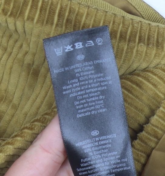 Hobbs Womens Brown Corduroy Skirt Size 16 Pencil Lined Workwear