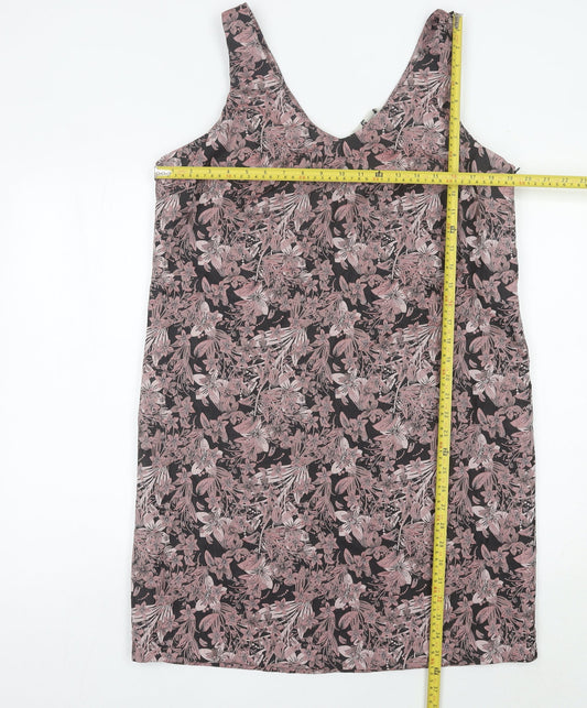 Tu Women’s Pink Floral Shift Dress Size 14 Sleeveless V-Neck