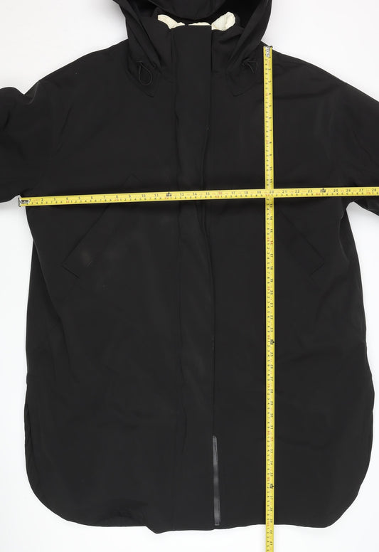 Zara Men Black S Parka Coat Hooded Long Casual Nylon Winter