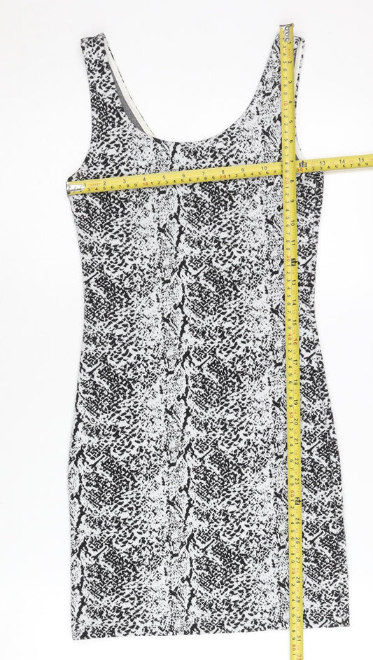 H&M Divided Women’s Black XS Bodycon Animal Print Sleeveless Dress