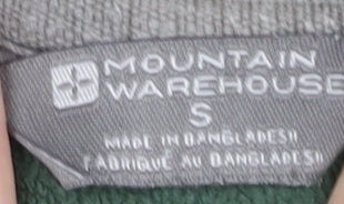 Mens UK Size S Mountain Warehouse Green Henley Sweatshirt