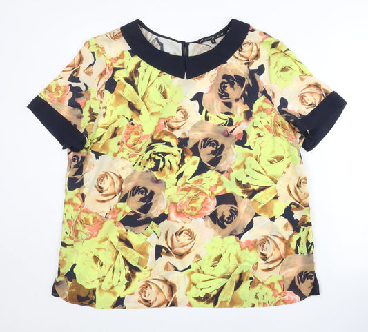 Womens UK Size 18 Betty Jackson Black Multicoloured Basic Blouse