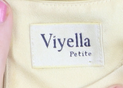 Womens UK Size 12 Viyella Beige Basic T-Shirt