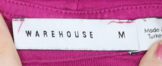 Womens UK Size M Warehouse Pink Basic T-Shirt