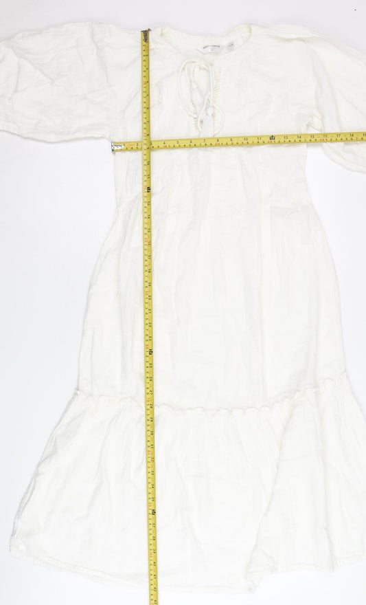 Accessorize Women’s White Cotton Kaftan Midi Dress XS UK 6