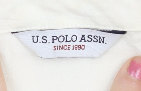 Womens UK Size 12 U.S. Polo Assn. White Classic Button-Up