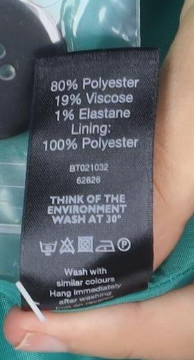 F&F Women’s Green Button Up Mid-Length Coat Size 10