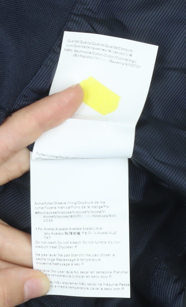 Hugo Boss Men's Blue 42R Blazer Jacket Cotton Business Formal