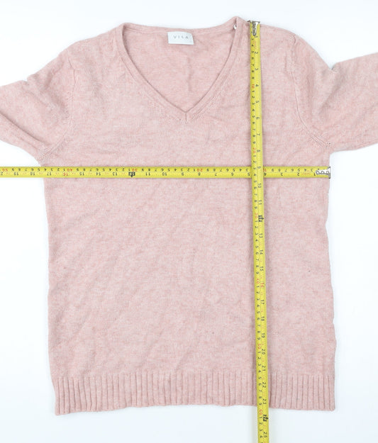 Womens UK Size S VILA Pink Pullover Jumper