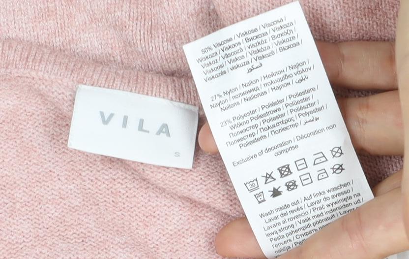 Womens UK Size S VILA Pink Pullover Jumper