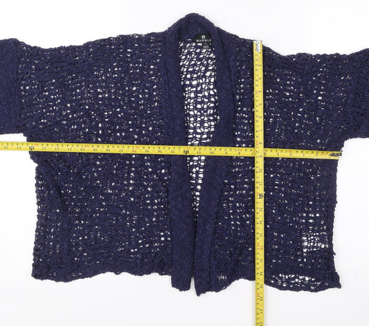 Womens UK Size S Marble Blue Cardigan Jumper