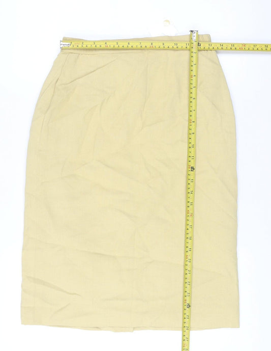 Eastex Women’s Beige Wool Blend Knee Length Pencil Skirt Size 10