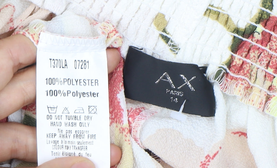 AX Paris Women’s Multicoloured Floral Off Shoulder Blouse Size 14