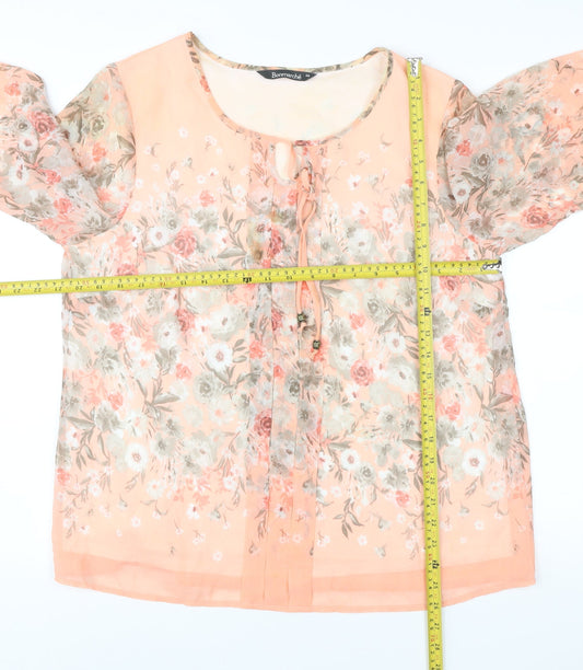 Bonmarché Women’s Multicoloured Floral Chiffon Blouse Size 16