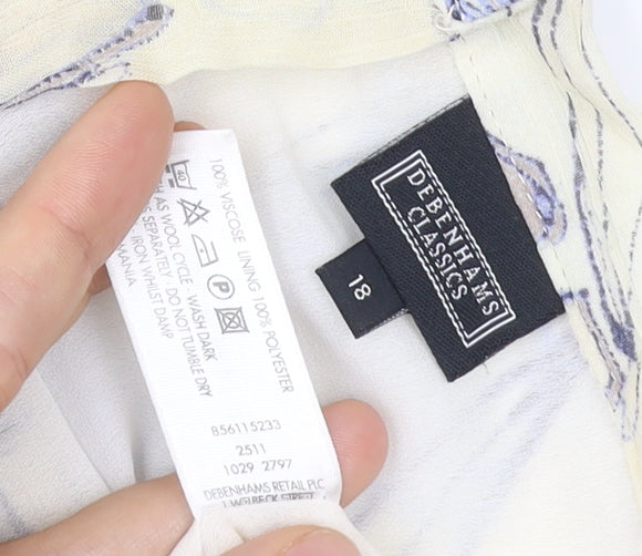 Debenhams Womens Multicoloured Floral Viscose A-Line Skirt Size 18