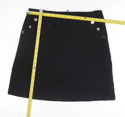 Coast Womens Black Cotton Blend Pencil Skirt Size 12 Workwear