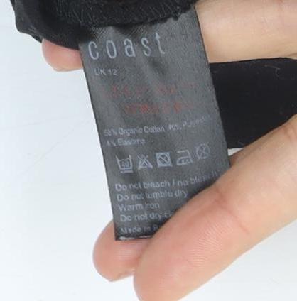 Coast Womens Black Cotton Blend Pencil Skirt Size 12 Workwear