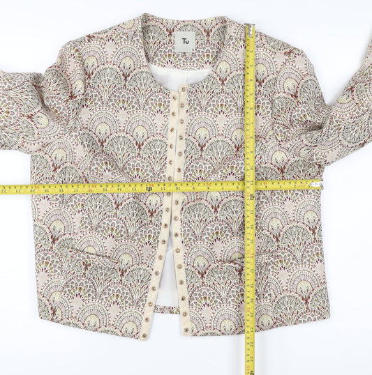 Tu Women’s Multicoloured Geometric Short Jacket Size 16