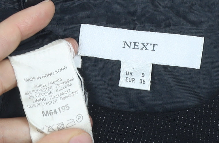 Next Womens Black Sheath Dress UK 8 Round Neck Sleeveless Workwear