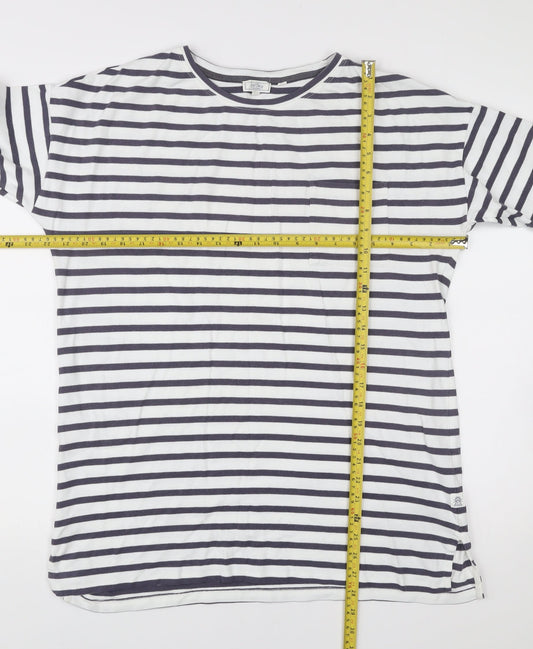 Womens UK Size 12 Fat Face White Basic T-Shirt