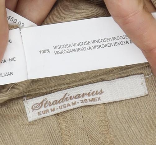 Womens UK Size 10 Stradivarius Beige Biker Coat