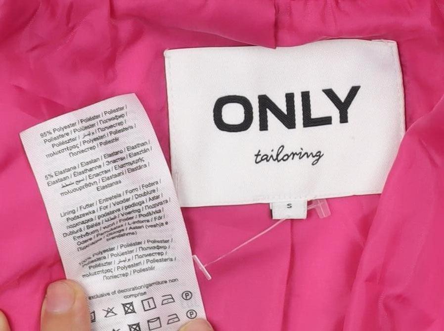 ONLY Women Pink Velvet Tailored Blazer Jacket Size S