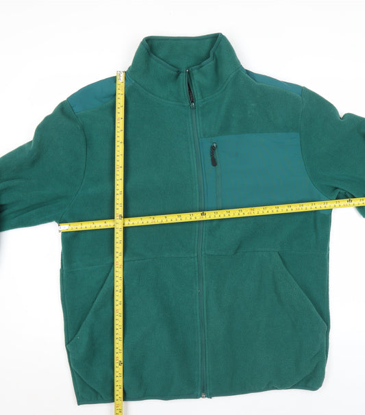Workout Men’s Green Fleece Full Zip Jacket Size L Regular Fit