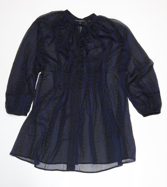Additional front view of French Connection Women’s Black Polka Dot Shift Dress UK 12