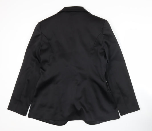 George Womens Black Size 12 Single-Breasted Blazer Jacket Workwear