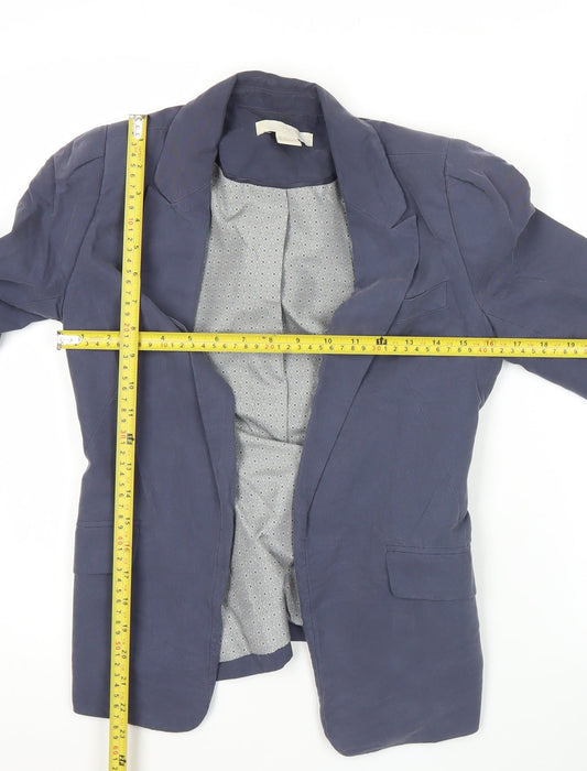 H&M Women’s Blue Blazer Jacket Size 4 Regular Fit Workwear