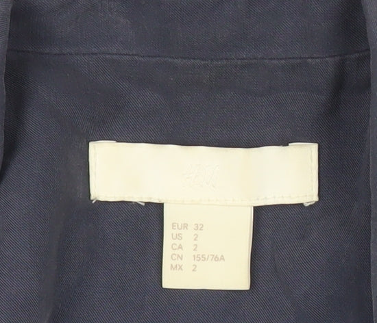 H&M Women’s Blue Blazer Jacket Size 4 Regular Fit Workwear