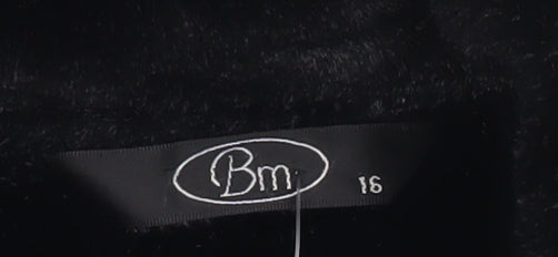 Bm Women’s Black Coat Size 16 Mid-Length Polyester Overcoat