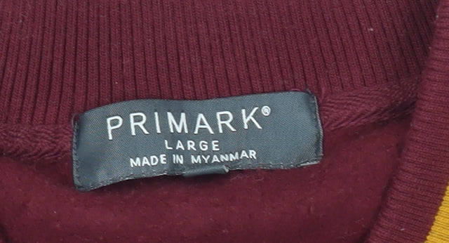 Primark Men’s Red Varsity Jacket Size L Cotton Blend Casual
