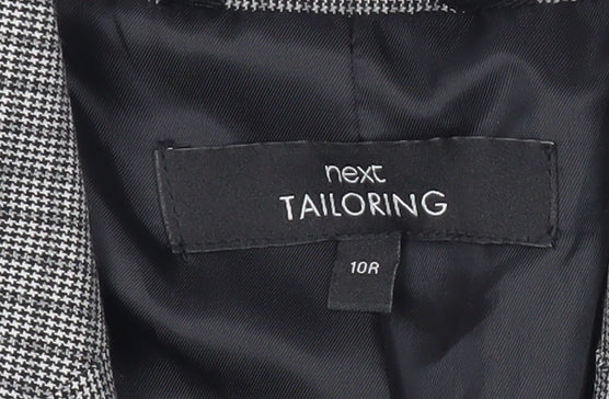 Next Women Grey Check Tailored Blazer Jacket Size 10 UK