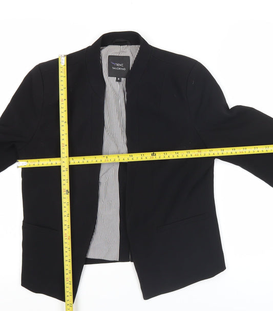 Next Women Black Tailored Blazer Jacket Size 8 Slim Fit Workwear