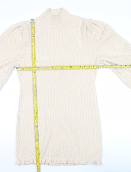 Womens UK Size 12 Miss Selfridge Beige Pullover Jumper