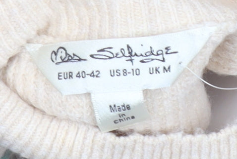 Womens UK Size 12 Miss Selfridge Beige Pullover Jumper