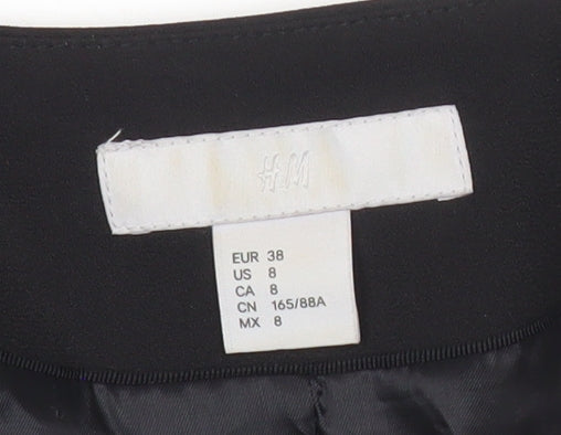 H&M Women Black Size 10 Shawl Lapel Blazer Jacket